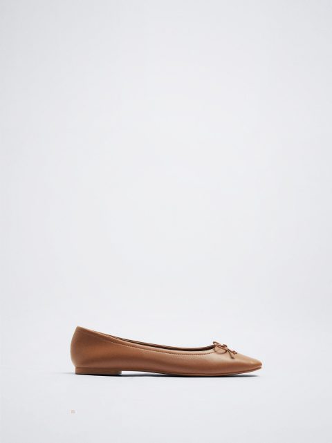Balerinky Parfois Ballerinas With Bow Damske Hnede | SK-ED5497236