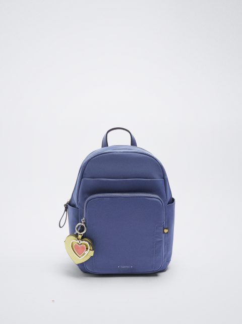 Batohy Parfois Nylon With Heart Pendant Damske Modre | SK-GJ8930547