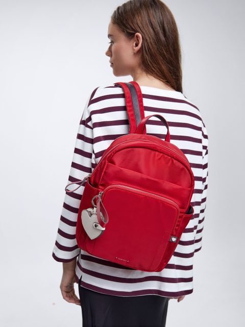 Batohy Parfois Nylon With Heart Pendant Damske Červené | SK-JQ6820594