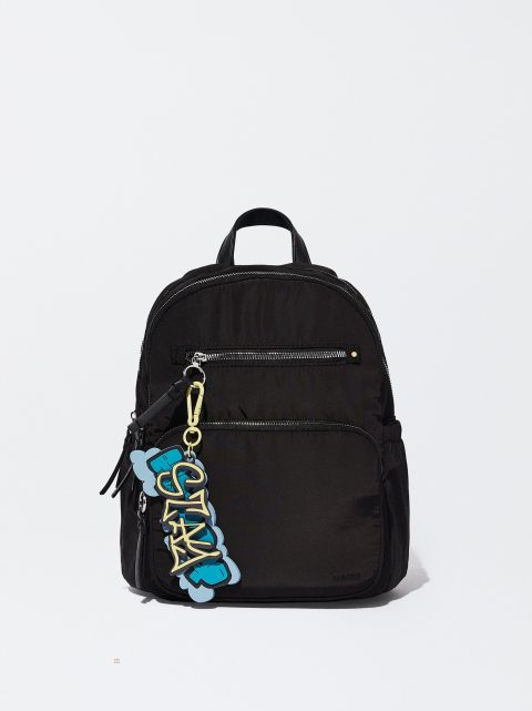 Batohy Parfois Nylon With Pendant Damske Čierne | SK-BS3184567