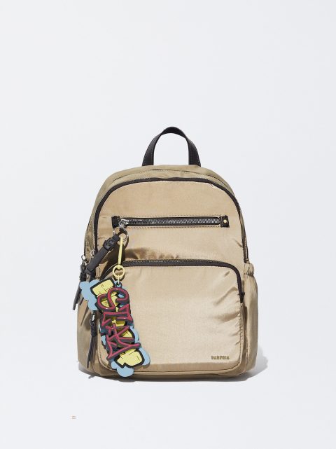 Batohy Parfois Nylon With Pendant Damske Hnedožltý | SK-NY3846071