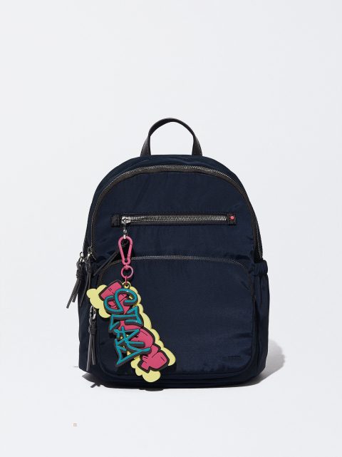 Batohy Parfois Nylon With Pendant Damske Námornícka Modrá | SK-VI7948036