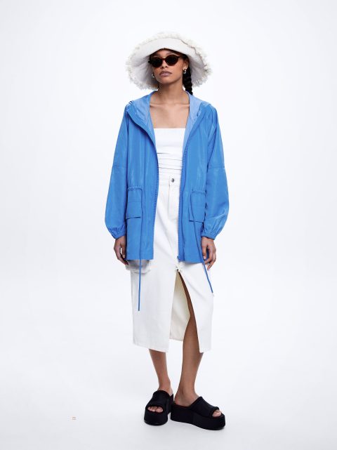 Bundy Parfois Light Jacket With Hood Damske Modre | SK-VW9631802