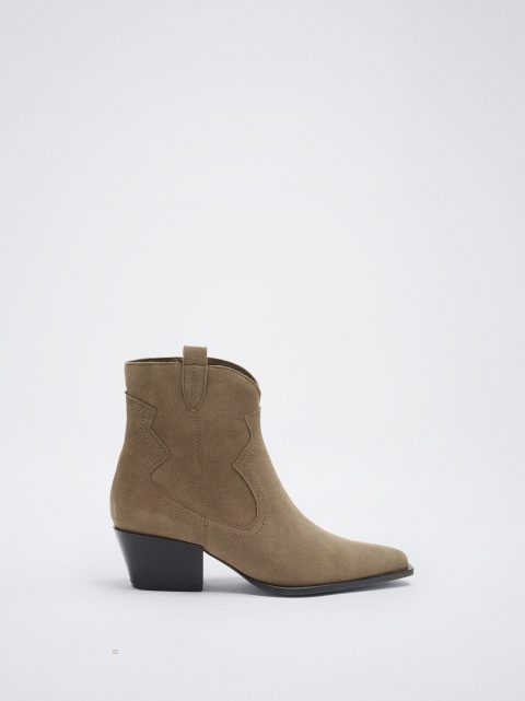 Clenkove Cizmy Parfois Kozene Cowboy Boot Damske Hnede | SK-ON8125603