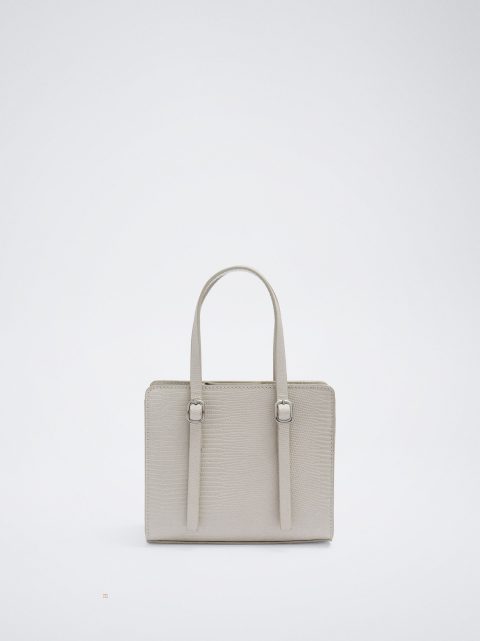 Crossbody Kabelka Parfois Animal Embossed Damske Biele | SK-ME6523894