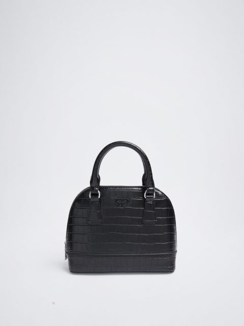 Crossbody Kabelka Parfois Animal Embossed Damske Čierne | SK-QV4957821
