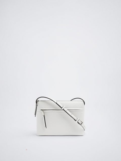 Crossbody Kabelka Parfois Crossbody Bag With Outer Pocket Damske Biele | SK-DU0197428