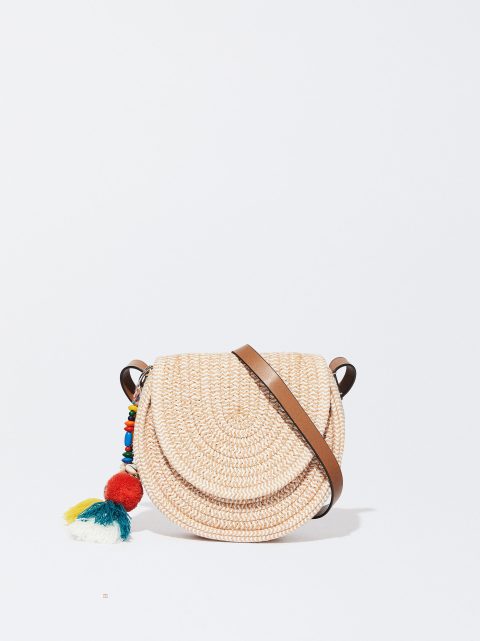 Crossbody Kabelka Parfois Crossbody Bag With Detachable Pendant Damske Béžové | SK-IE4706389