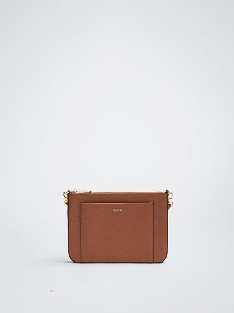 Crossbody Kabelka Parfois Crossbody Bag With Outer Pocket Damske Hnede | SK-JB1769420