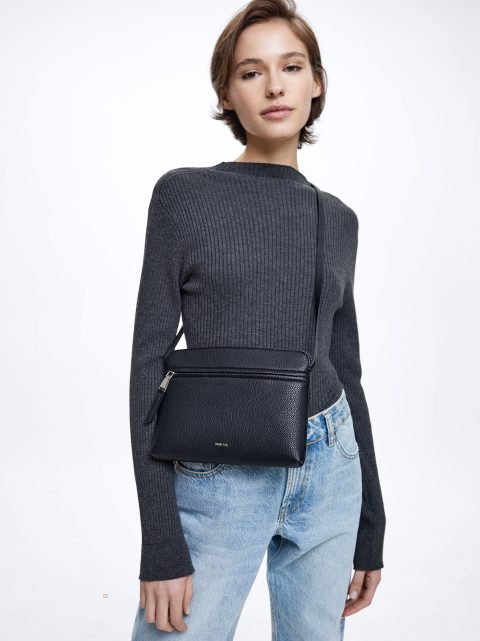 Crossbody Kabelka Parfois Crossbody Bag With Outer Pocket Damske Čierne | SK-MO9162387