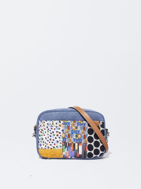 Crossbody Kabelka Parfois Crossbody Bag With Patchwork Detail Damske Modre | SK-NG6873941