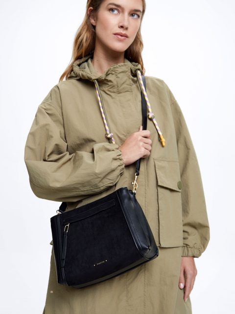 Crossbody Kabelka Parfois Crossbody Bag With Patchwork Detail Damske Čierne | SK-OE7269504