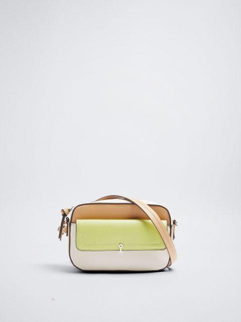 Crossbody Kabelka Parfois Crossbody Bag With Color Block Damske Žlté | SK-PZ9578102