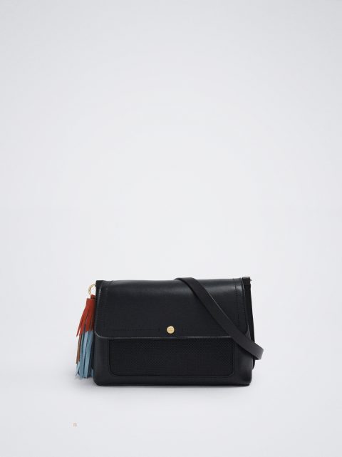 Crossbody Kabelka Parfois Crossbody Bag With Pendant Damske Čierne | SK-QE8752064