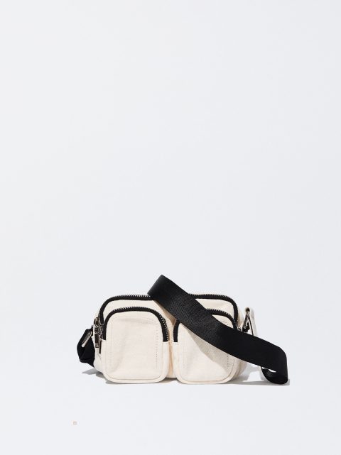 Crossbody Kabelka Parfois Denim Damske Béžové | SK-IL0495678