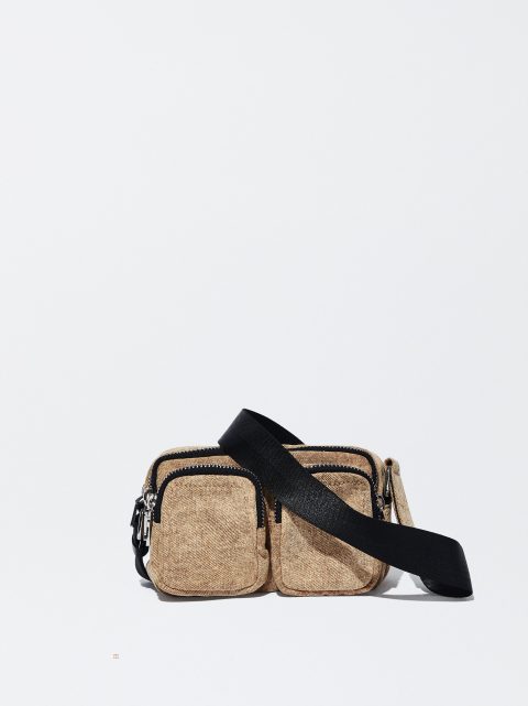 Crossbody Kabelka Parfois Denim Damske Hnede | SK-HA1278634
