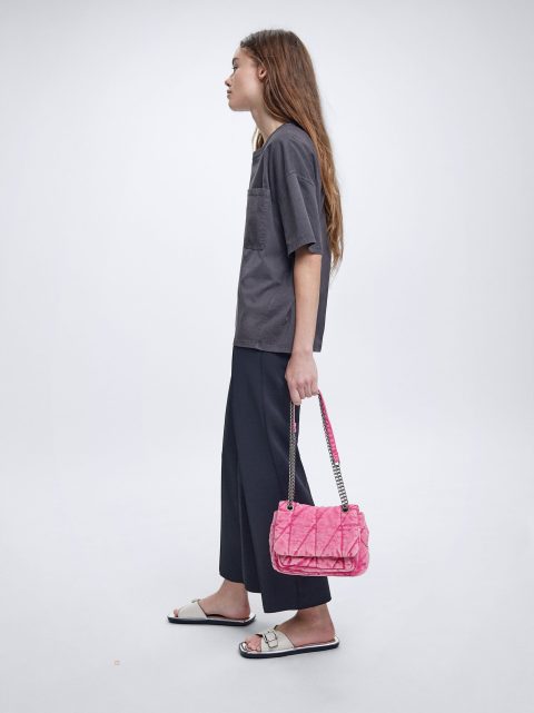 Crossbody Kabelka Parfois Denim Damske Ruzove | SK-AP2341958