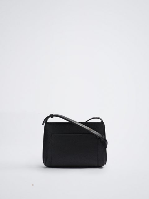 Crossbody Kabelka Parfois Embossed Damske Čierne | SK-FA1289065