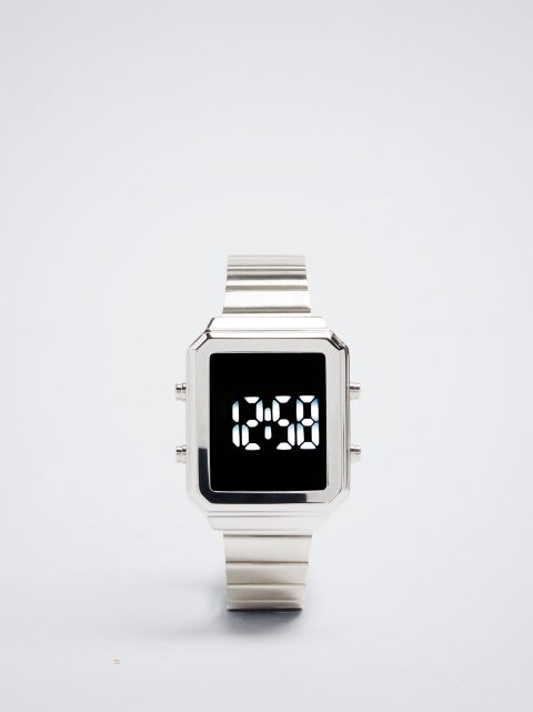 Digitálne Hodinky Parfois Digitálny Stainless Steel Damske Strieborne | SK-MY6041298