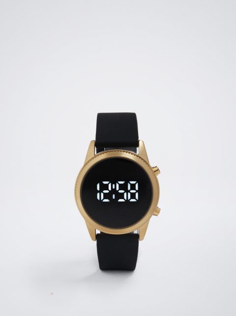 Digitálne Hodinky Parfois Digitálny Watch With Silikón Remienkove Damske Čierne | SK-AE4876123