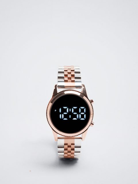 Digitálne Hodinky Parfois Digitálny Watch With Steel Wristband Damske Ruzove Zlate | SK-FE1084952