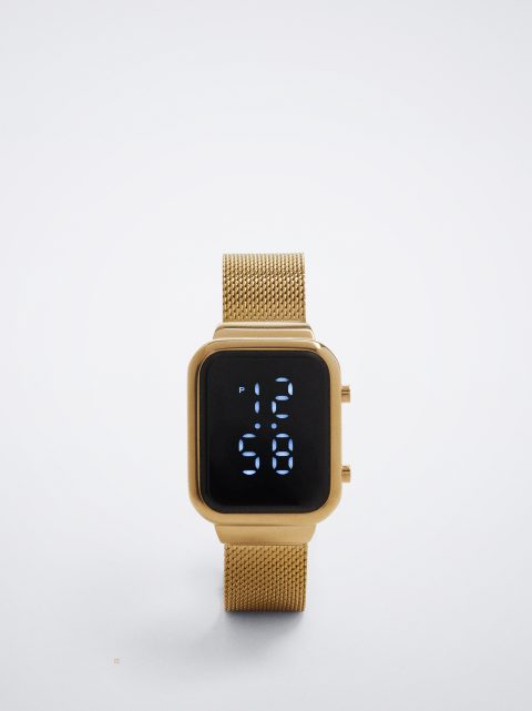 Digitálne Hodinky Parfois Digitálny Watch With Square Case Damske Zlate | SK-LN8021465