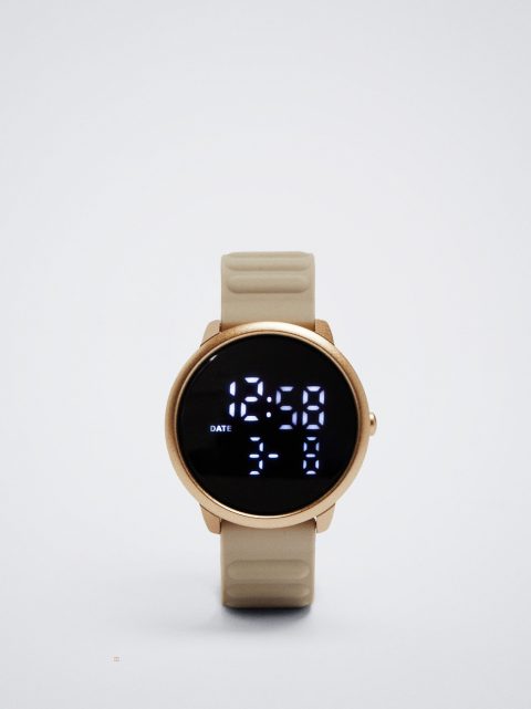 Digitálne Hodinky Parfois Digitálny Watch With Silikón Remienkove Damske Béžové | SK-RW9570623