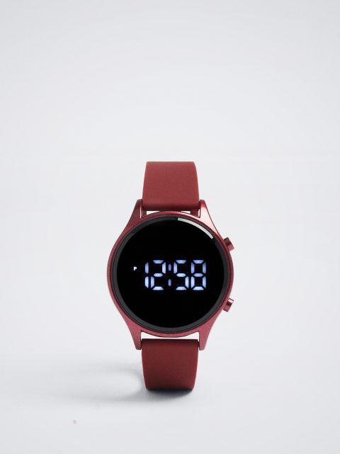 Digitálne Hodinky Parfois Digitálny Watch With Silikón Remienkove Damske Bordove | SK-SQ1928603