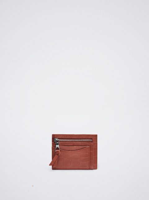 Držiteľ Karty Parfois Embossed Animal Print Damske Koralove | SK-VB8579302