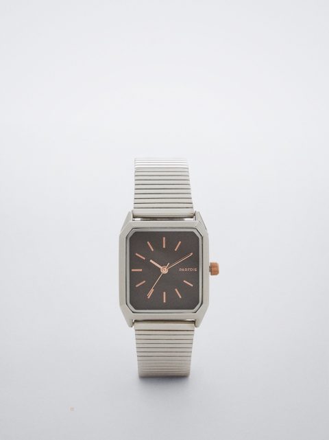 Hodinky Ružové Zlato Parfois Square Case Stainless Steel Damske Strieborne | SK-PZ5126798
