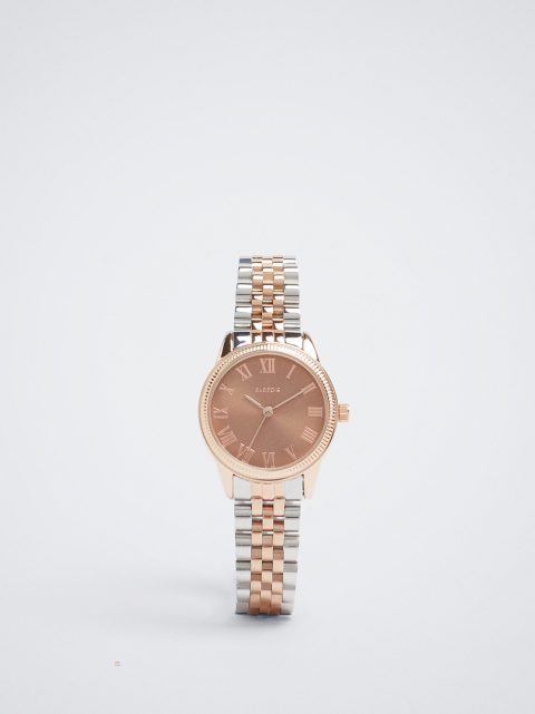 Hodinky Ružové Zlato Parfois Watch With Two-Toned Steel Remienkove Damske Viacfarebný | SK-FG8476395