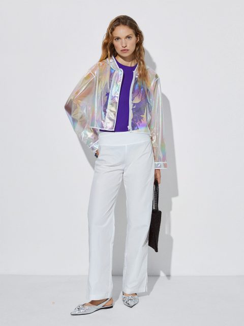 Kabáty Parfois Holographic Cropped Damske Viacfarebný | SK-WM2546913