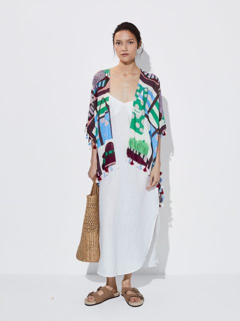Kaftan Parfois Printed Damske Viacfarebný | SK-KA2546079