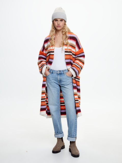 Kardigán Parfois Long Pletené With Pockets Damske Viacfarebný | SK-YD7428609