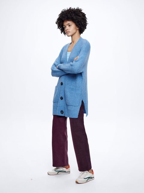 Kardigán Parfois Pletené With Pockets Damske Modre | SK-ZJ0328195
