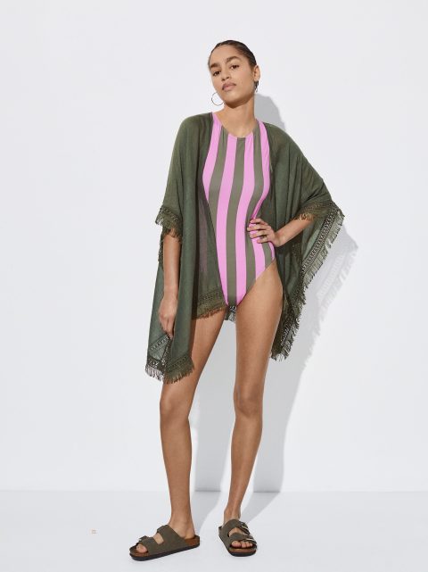 Kimonos Parfois Kimono With Fringes Damske Hnedožltý | SK-YZ4063815