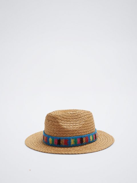 Klobuky Parfois Multicoloured Straw-Effect Damske Viacfarebný | SK-MK8075629
