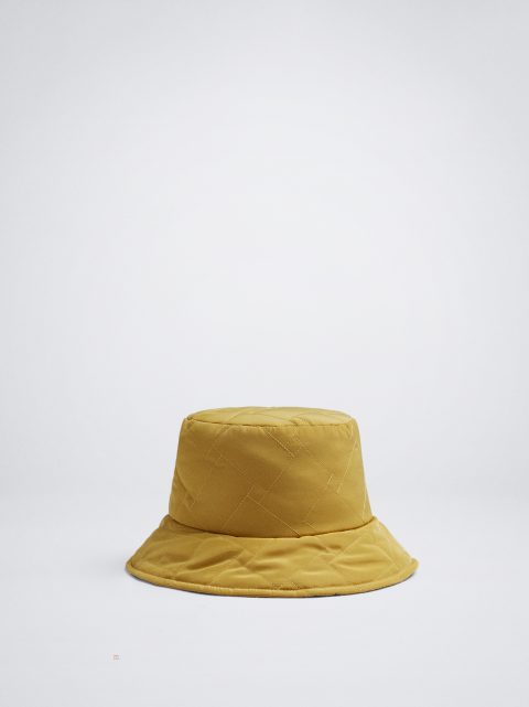 Klobuky Parfois Nepremokave Bucket Damske Horčica Biela | SK-RG2973514