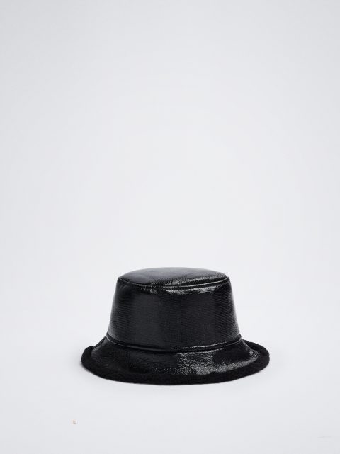 Klobuky Parfois Nepremokave Lakovane Bucket Damske Čierne | SK-KF4901327
