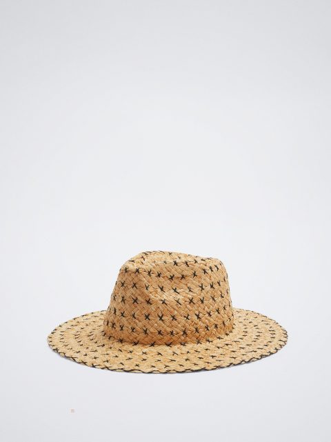 Klobuky Parfois Straw Damske Béžové | SK-OC3547901