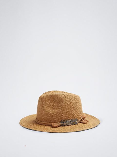 Klobuky Parfois Straw-Effect Damske Béžové | SK-WS1762958