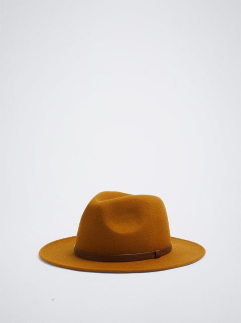 Klobuky Parfois Woollen Damske Horčica Biela | SK-EM7516809