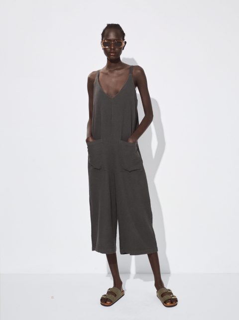 Kombinéza Parfois Textured Damske Siva | SK-QN3217590