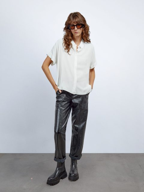 Kosele Parfois Kratke-Sleeved With Buttons Damske Biele | SK-VL4908657