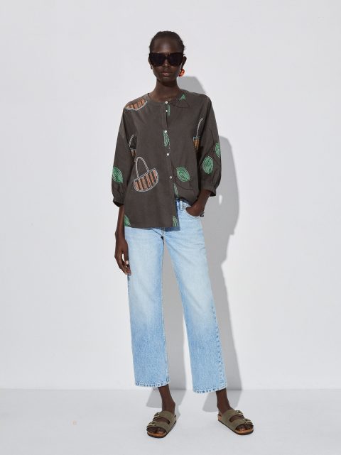 Kosele Parfois Shirt With Embroidery Damske Viacfarebný | SK-ED3487012