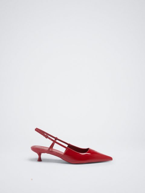 Lodicky Parfois Lakovane Finish Slingback High Damske Červené | SK-VA8546037