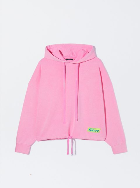 Mikiny S Kapucňou Parfois Bavlnene Damske Fuchsie | SK-HO2684319