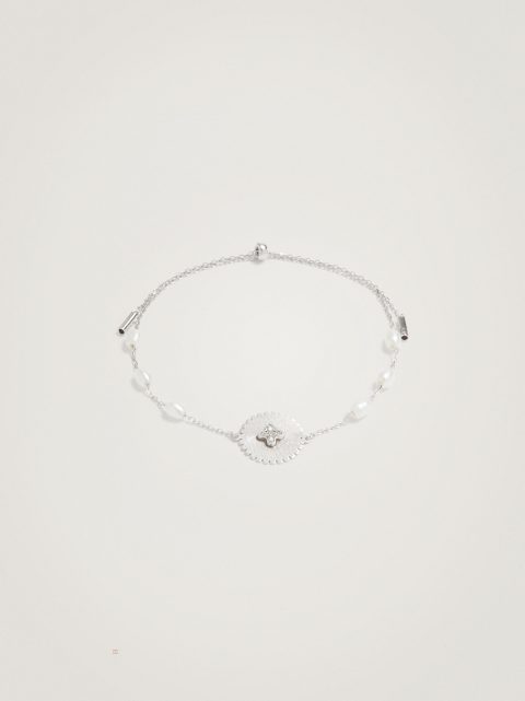 Naramky Parfois 925 Silver With Freshwater Pearl Damske Biele | SK-OF8754190