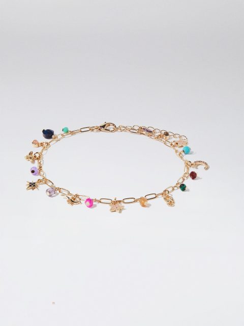 Naramky Parfois Anklet With Stone And Zirconia Damske Viacfarebný | SK-SQ8603247