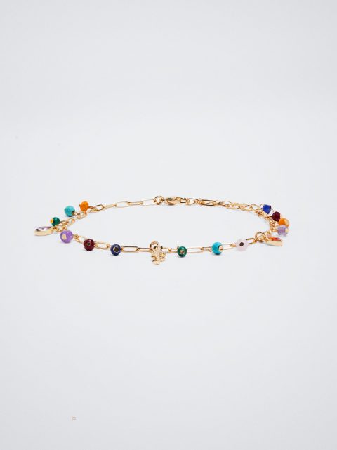 Naramky Parfois Anklet With Stone And Zirconia Damske Viacfarebný | SK-VH5204789
